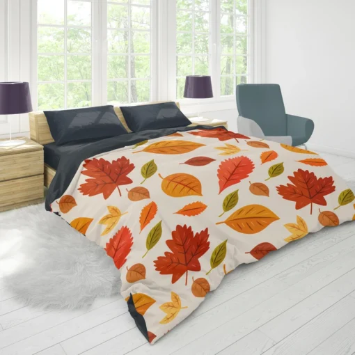 Beautiful Colored Autumn Leaves Duvet Cover 1