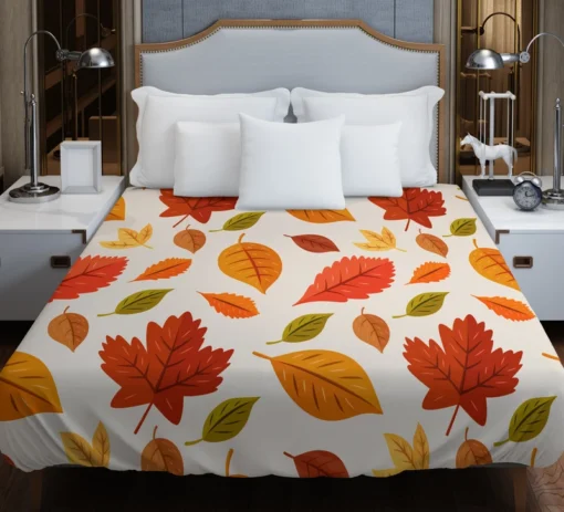 Beautiful Colored Autumn Leaves Duvet Cover