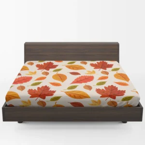 Beautiful Colored Autumn Leaves Fitted Sheet 1