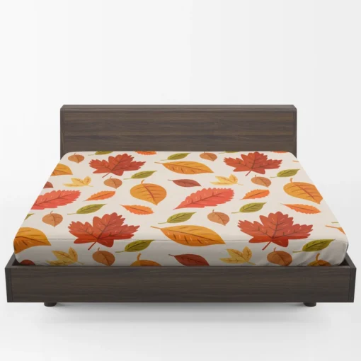 Beautiful Colored Autumn Leaves Fitted Sheet 1