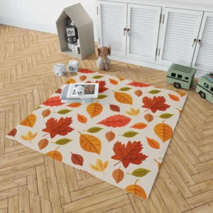 Beautiful Colored Autumn Leaves Rug 1