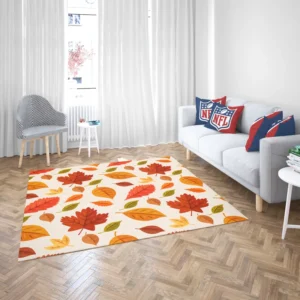 Beautiful Colored Autumn Leaves Rug 2