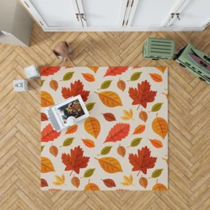 Beautiful Colored Autumn Leaves Rug