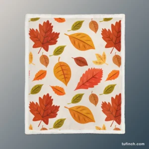 Beautiful Colored Autumn Leaves Sherpa Fleece Blanket 1