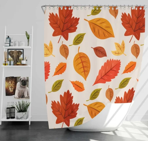 Beautiful Colored Autumn Leaves Shower Curtain