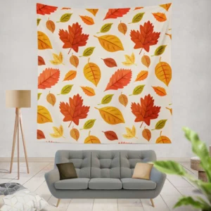 Beautiful Colored Autumn Leaves Wall Tapestry