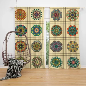 Beautiful Colored Mandala Pattern Curtain