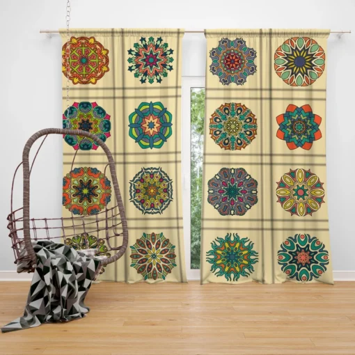 Beautiful Colored Mandala Pattern Curtain