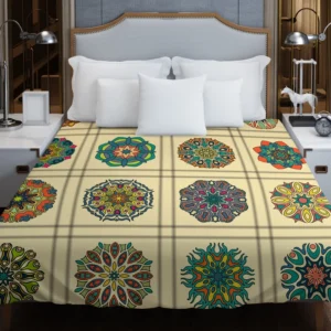 Beautiful Colored Mandala Pattern Duvet Cover