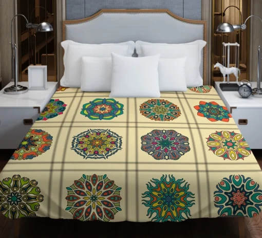 Beautiful Colored Mandala Pattern Duvet Cover