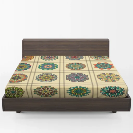 Beautiful Colored Mandala Pattern Fitted Sheet 1