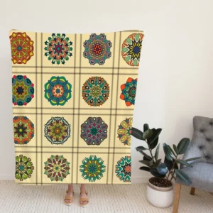 Beautiful Colored Mandala Pattern Fleece Blanket