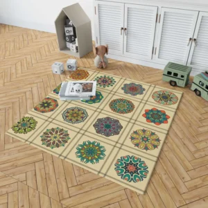 Beautiful Colored Mandala Pattern Rug 1