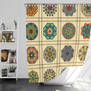 Beautiful Colored Mandala Pattern Shower Curtain