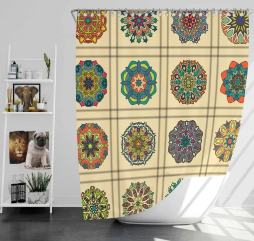 Beautiful Colored Mandala Pattern Shower Curtain