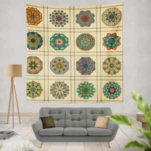 Beautiful Colored Mandala Pattern Wall Tapestry