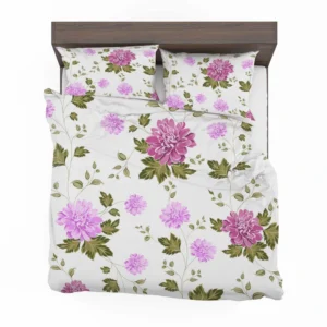 Beautiful Dahlia Flowers Pattern Bedding Set 2