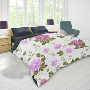 Beautiful Dahlia Flowers Pattern Duvet Cover 1