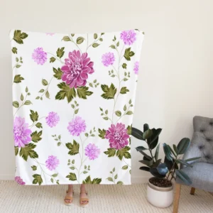 Beautiful Dahlia Flowers Pattern Fleece Blanket