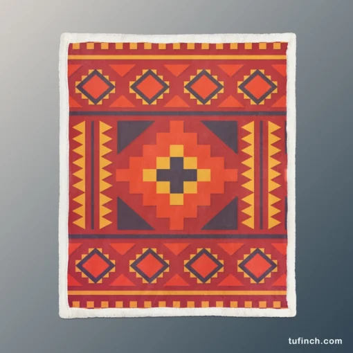 Beautiful Ethnic Aztec Pattern Sherpa Fleece Blanket 1