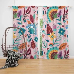 Beautiful Exotic Floral Pattern Curtain