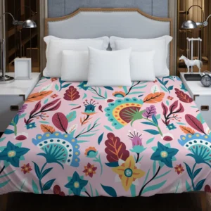 Beautiful Exotic Floral Pattern Duvet Cover