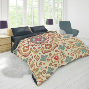 Beautiful Hand Drawn Persian Carpet Pattern Duvet Cover 1