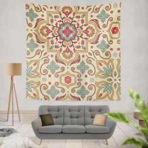 Beautiful Hand Drawn Persian Carpet Pattern Wall Tapestry