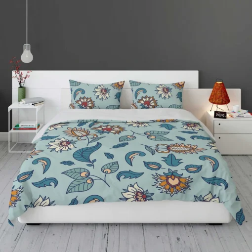 Beautiful Indian Floral Paisley Bedding Set 1