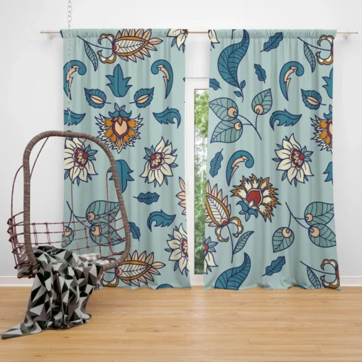 Beautiful Indian Floral Paisley Curtain