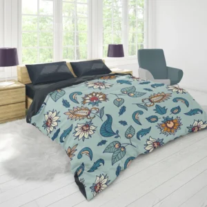 Beautiful Indian Floral Paisley Duvet Cover 1