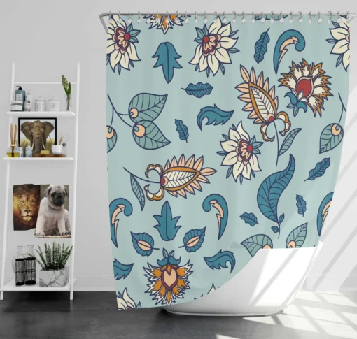 Beautiful Indian Floral Paisley Shower Curtain