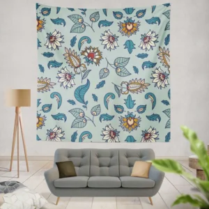 Beautiful Indian Floral Paisley Wall Tapestry