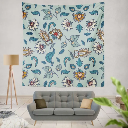 Beautiful Indian Floral Paisley Wall Tapestry