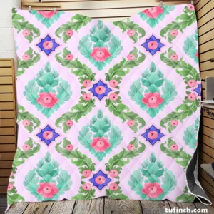 Beautiful Indonesian Mughal Pattern Quilt Blanket