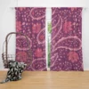 Beautiful Paisley Floral Design On Purple Curtain