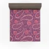 Beautiful Paisley Floral Design On Purple Fitted Sheet