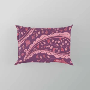 Beautiful Paisley Floral Design On Purple Pillow Case