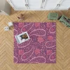 Beautiful Paisley Floral Design On Purple Rug