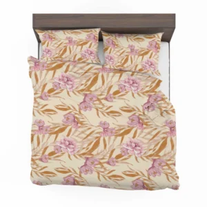 Beautiful Pink Magnolia Floral Pattern Bedding Set 2