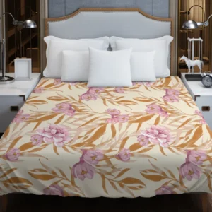 Beautiful Pink Magnolia Floral Pattern Duvet Cover