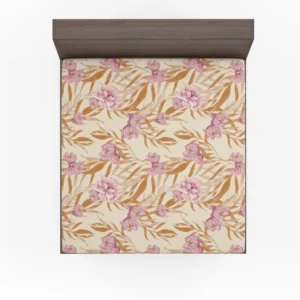 Beautiful Pink Magnolia Floral Pattern Fitted Sheet