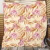 Beautiful Pink Magnolia Floral Pattern Quilt Blanket