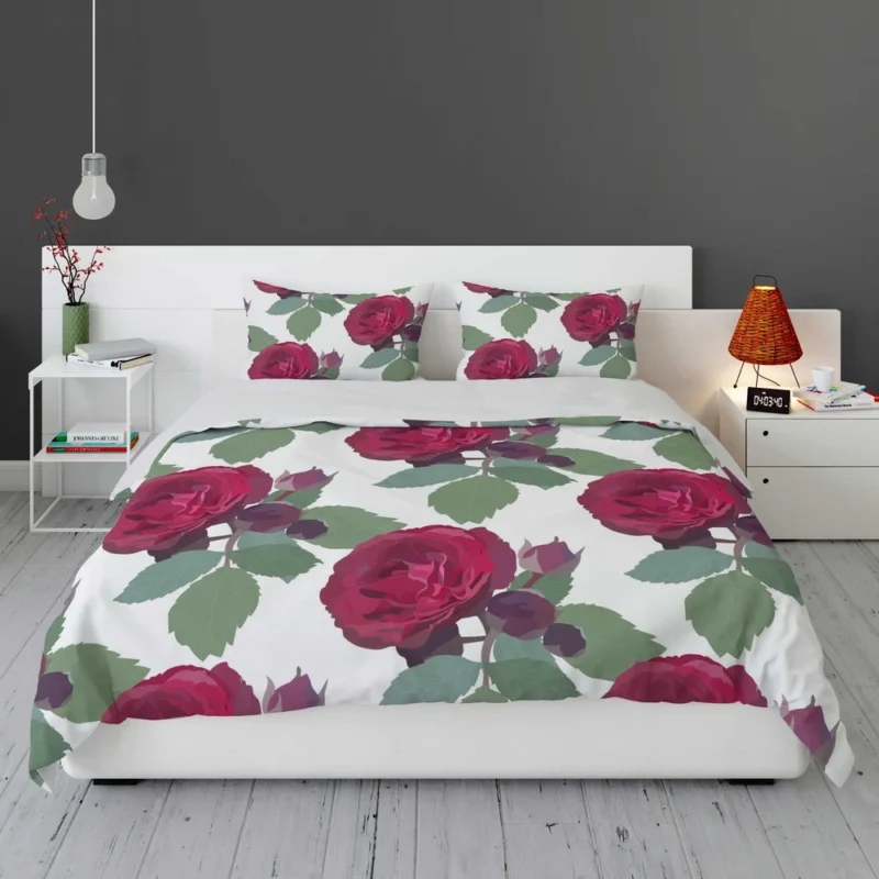 Beautiful Red Rose 3d Design Bedding Set 1