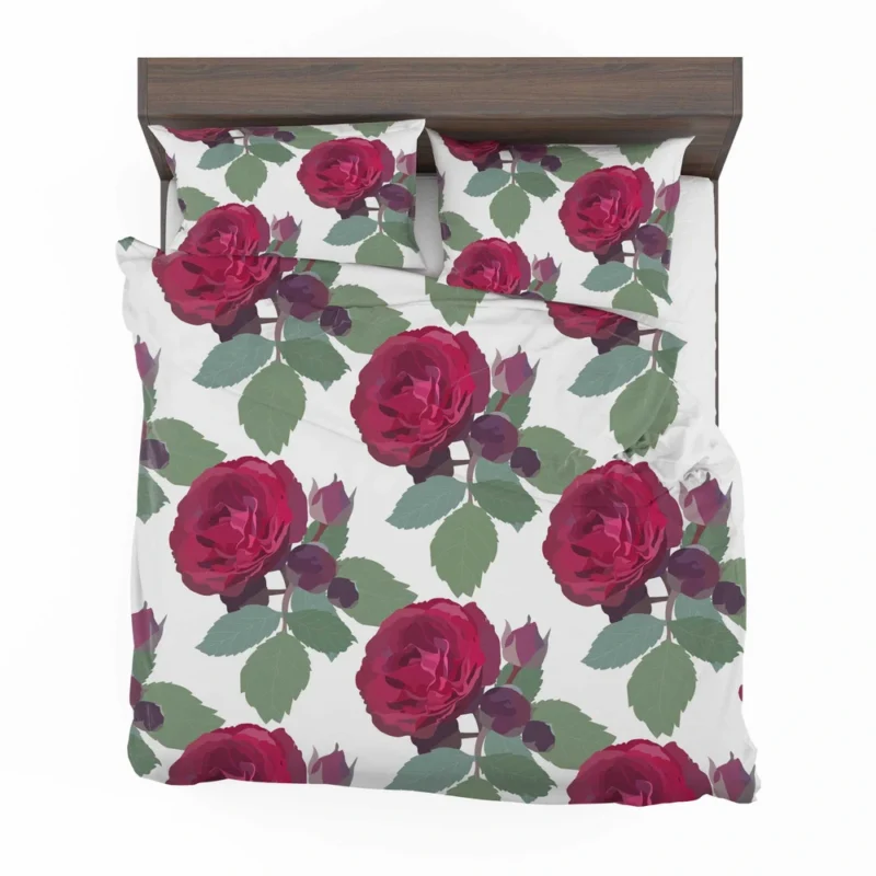 Beautiful Red Rose 3d Design Bedding Set 2