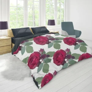 Beautiful Red Rose 3d Design Duvet Cover 1