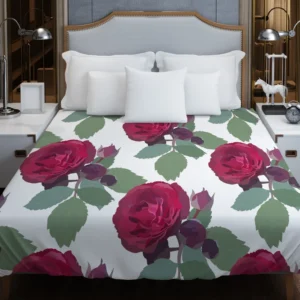 Beautiful Red Rose 3d Design Duvet Cover