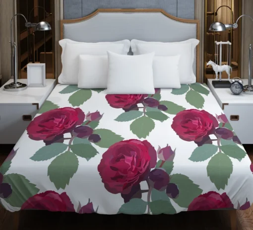 Beautiful Red Rose 3d Design Duvet Cover