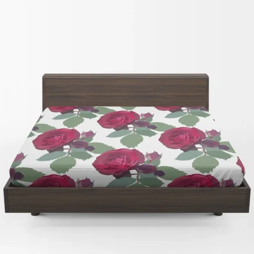 Beautiful Red Rose 3d Design Fitted Sheet 1