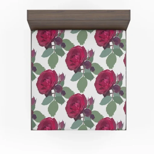 Beautiful Red Rose 3d Design Fitted Sheet